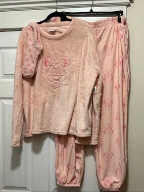 Disney Pink Minnie Mouse Plush Pajama Set for Kids